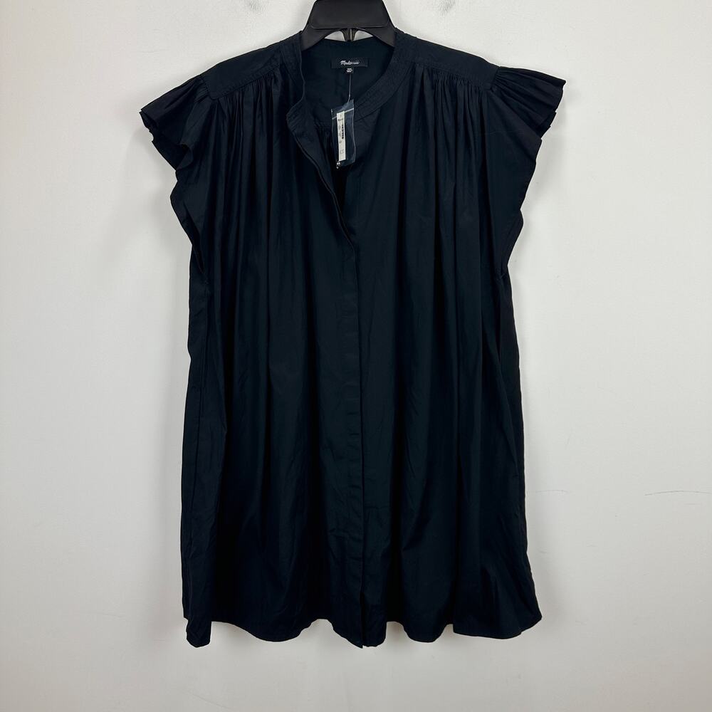 Madewell Flutter Sleeve Button Front Mini Dress P… - image 7